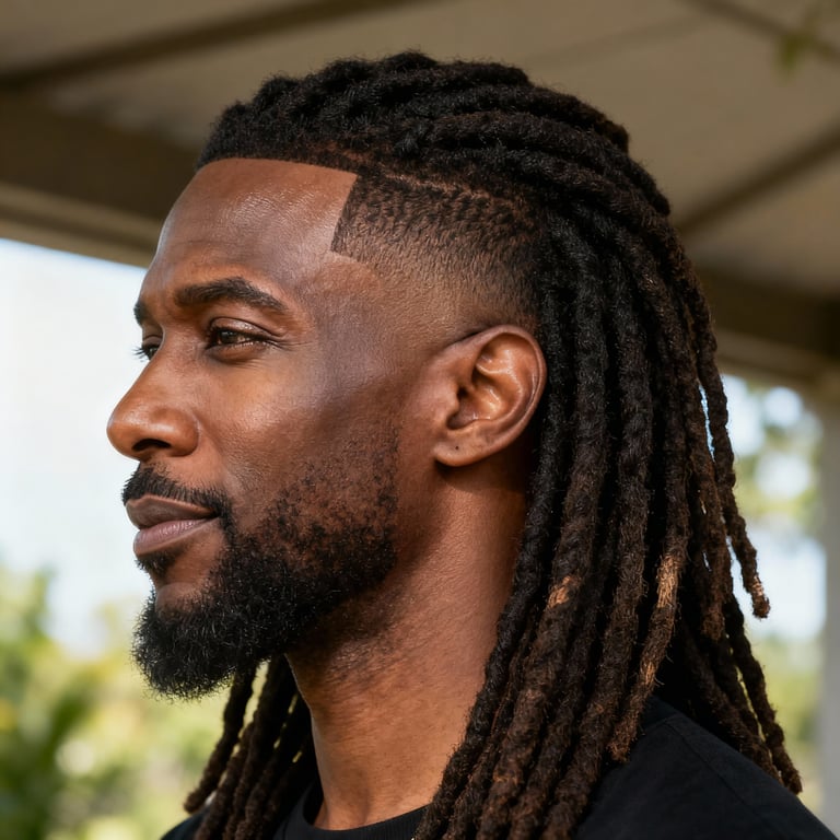 faux locs on straight hair, low version.