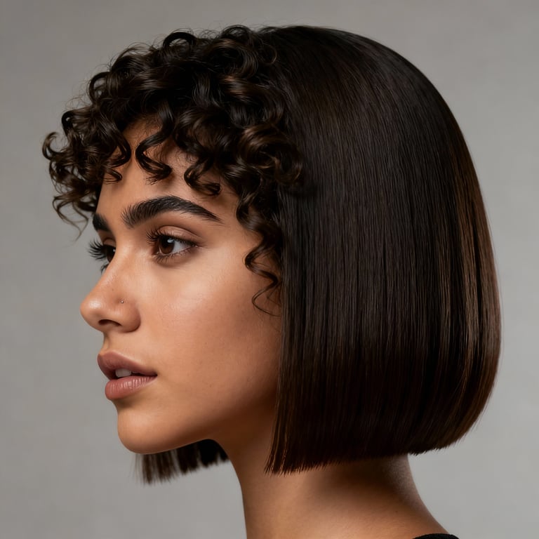 curly hair on curly hair, low version.