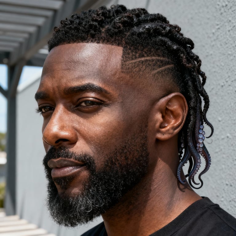 octopus layered jellyfish haircut on straight hair, low version.