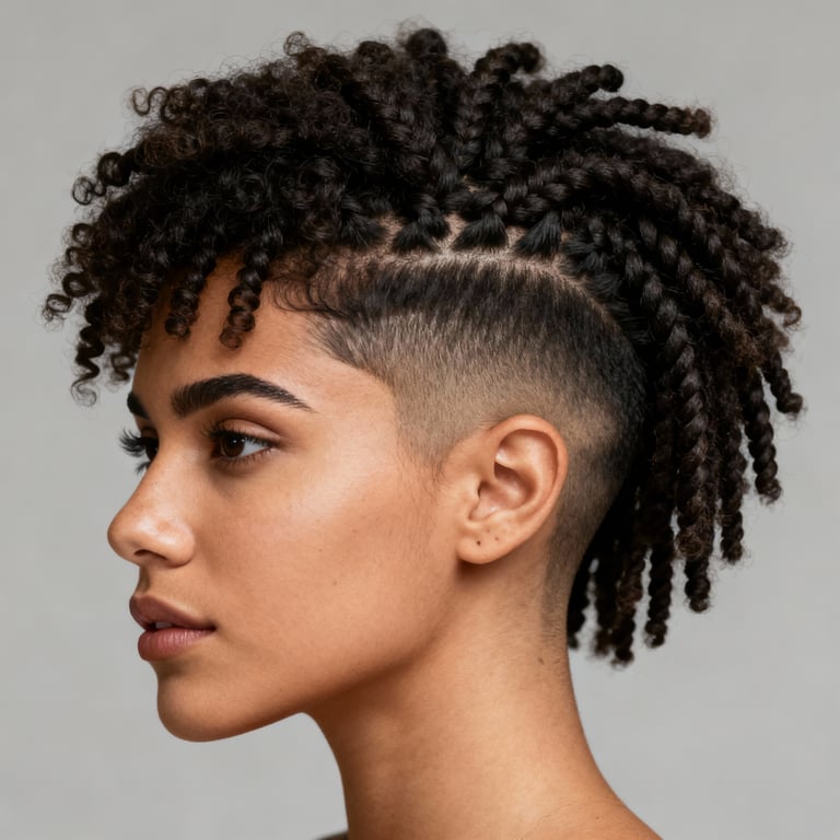 afro twist hair on straight hair, low version.