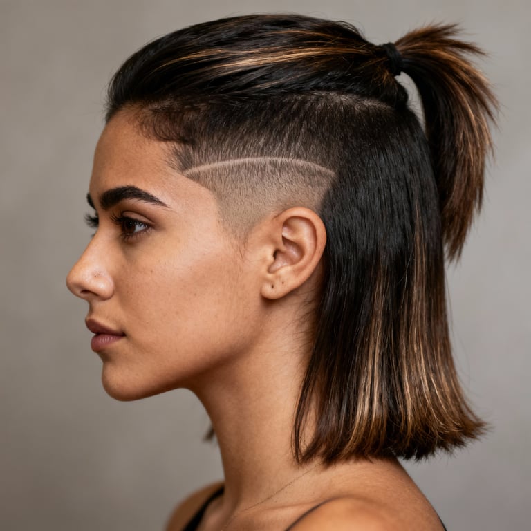 mullet fade on straight hair, low version.