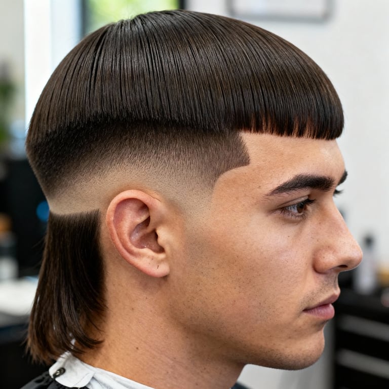 Skin Burst Fade Mullet