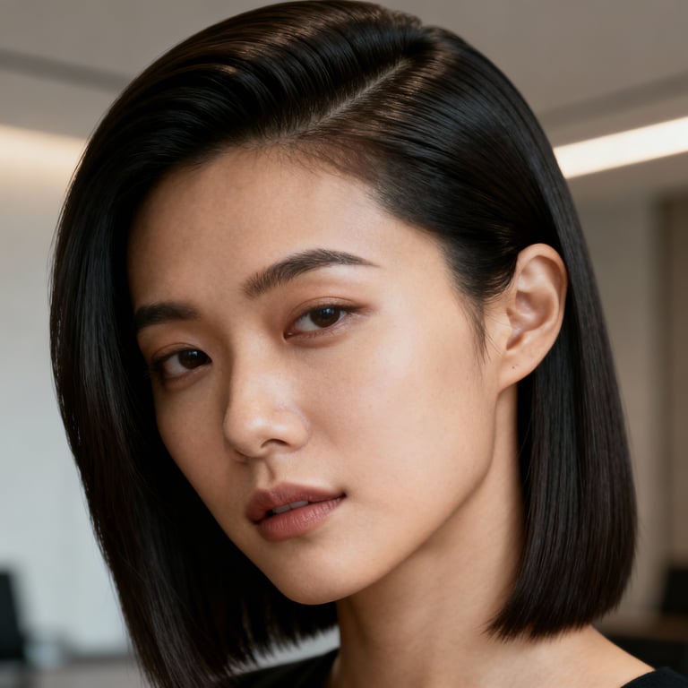 comb over on straight hair, low version.