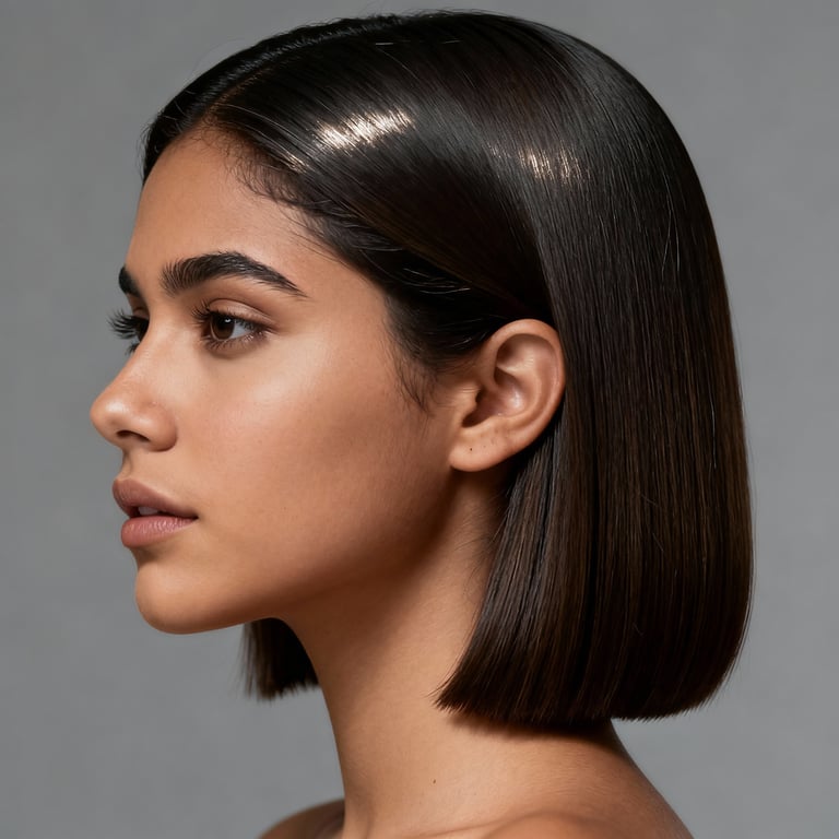 blowout taper straight hair on straight hair, low version.