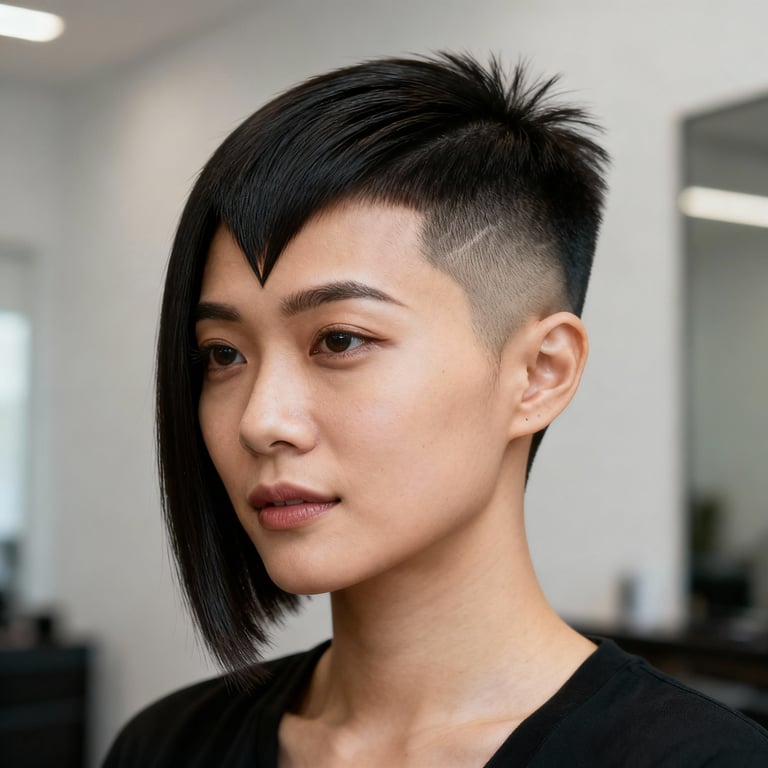 burst fade v cut on straight hair, low version.