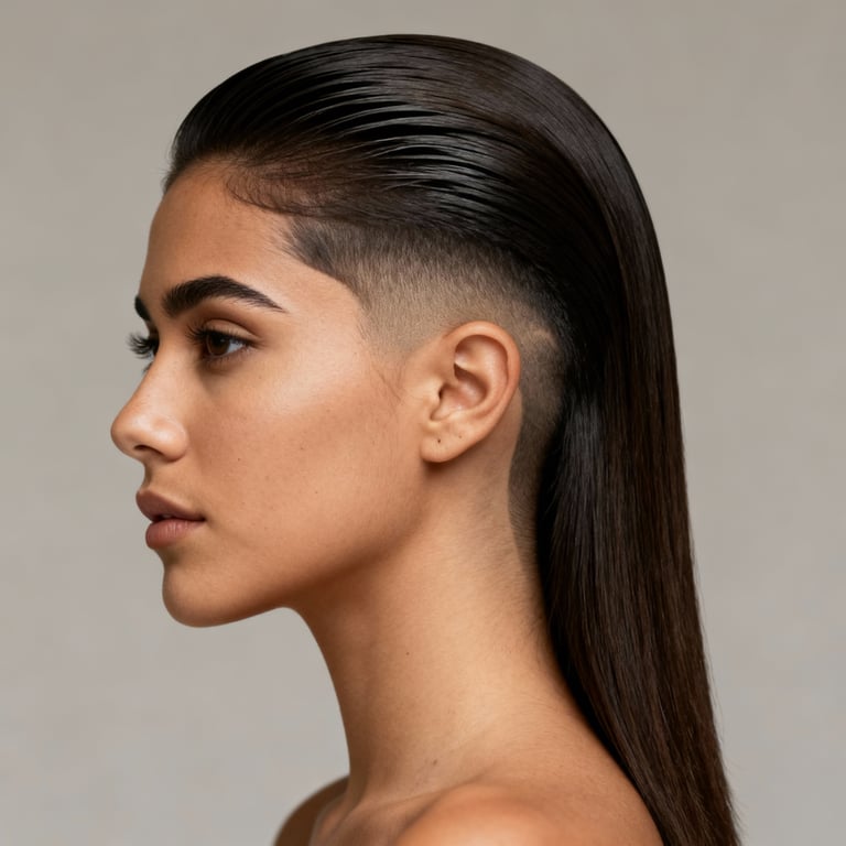slick back fade on straight hair, low version.