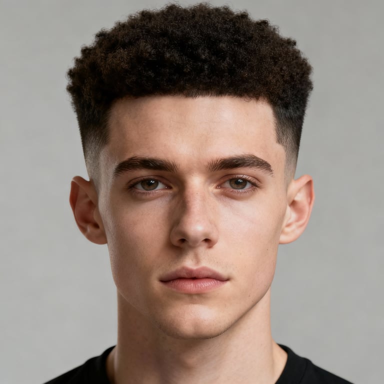 short natural hair afro hairstyles on straight hair, low version.