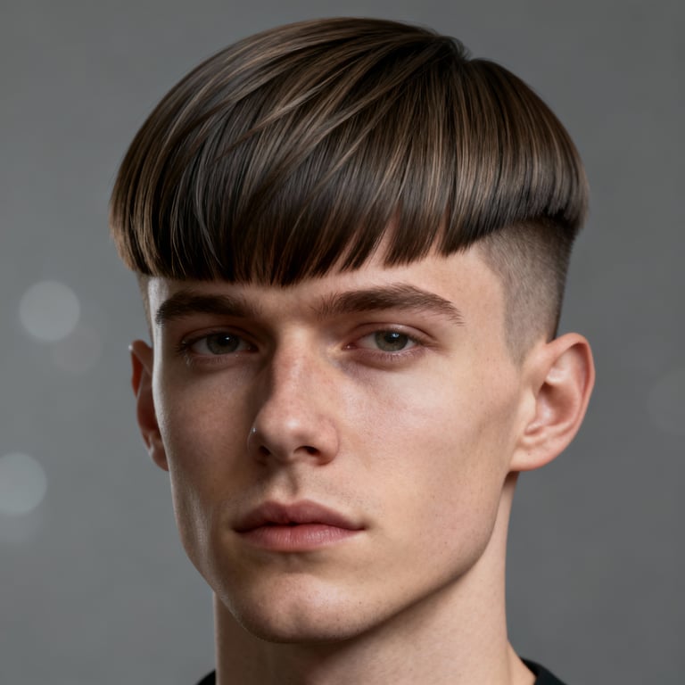 Layered Hime Cut style example