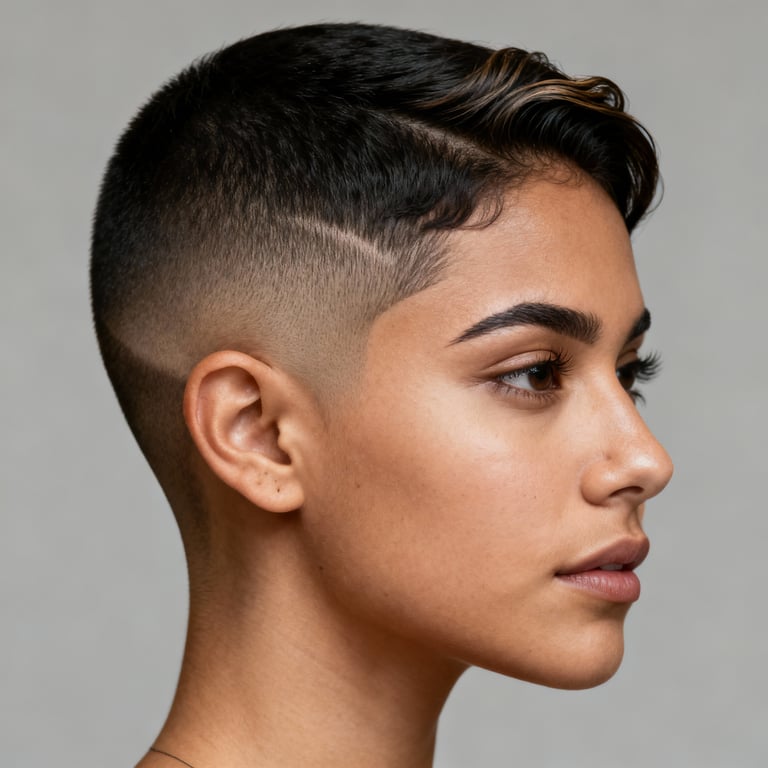 buzz cut fade on straight hair, low version.