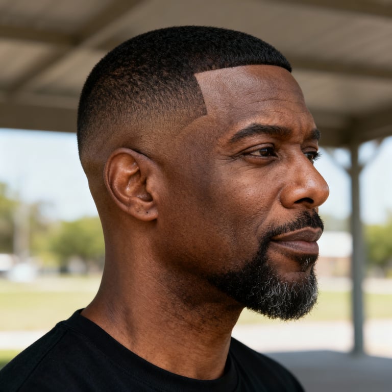 french crop mid fade on straight hair, mid version.