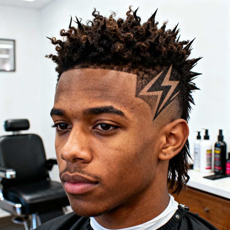 Burst Fade Mullet Curly Men