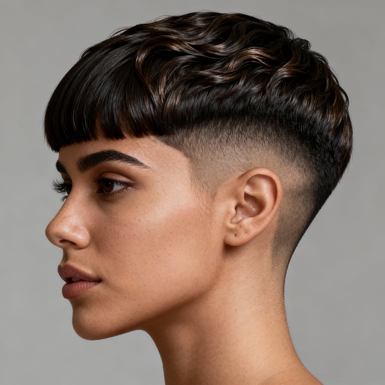 two block on straight hair, low version.