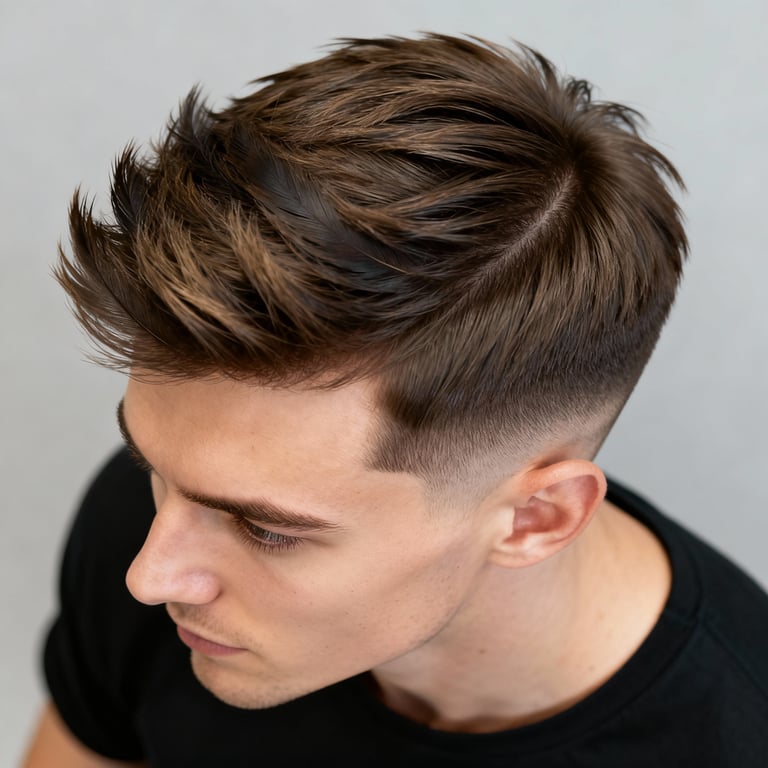 feathered haircut on straight hair, low version.