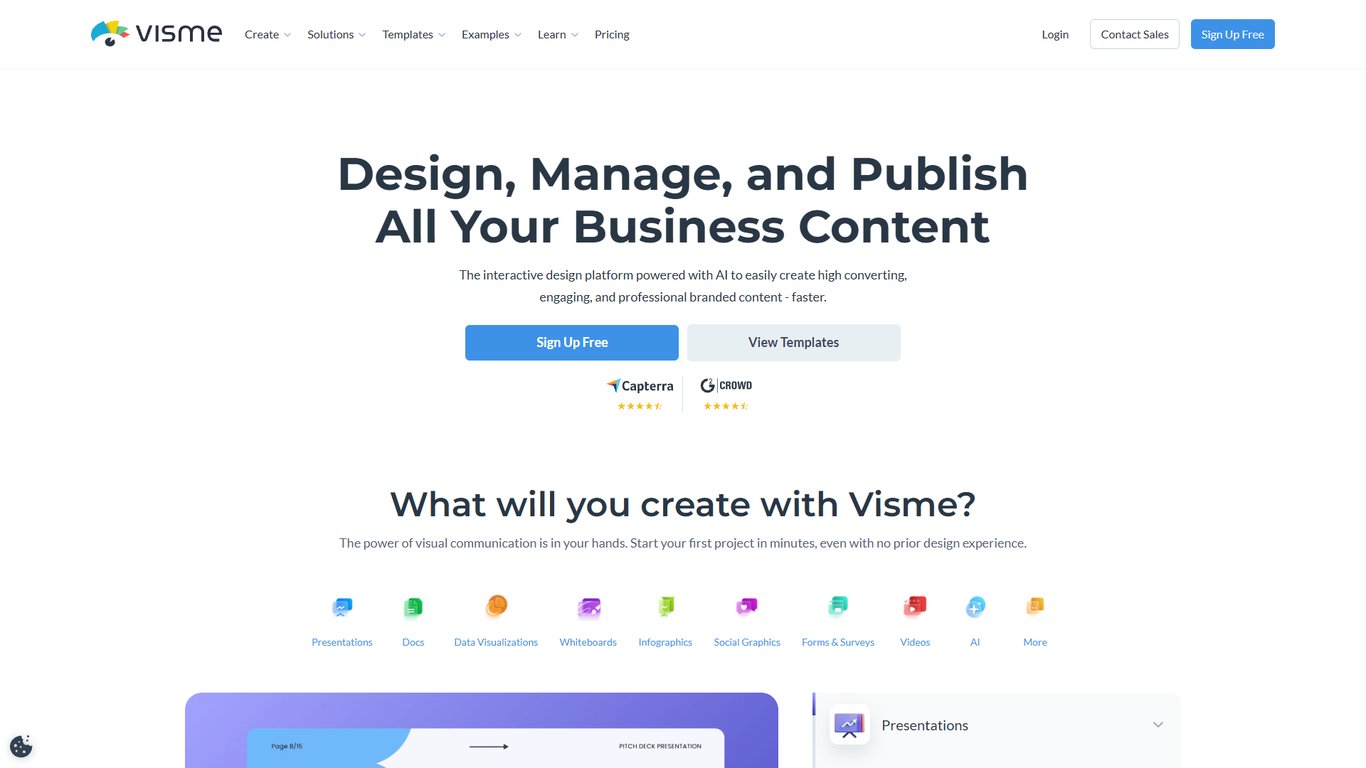 Visme: Perfect for Presentations and Infographics