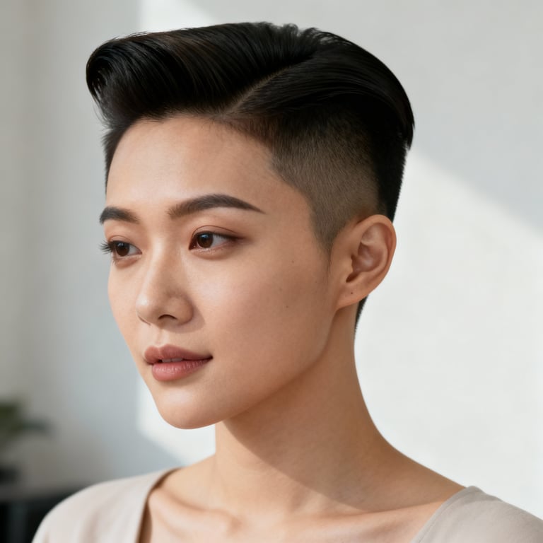 quiff on straight hair, low version.