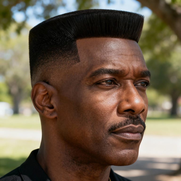 wedge haircut 80s on straight hair, low version.