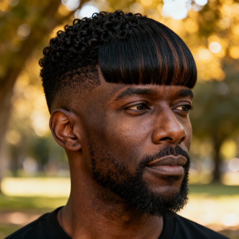 side bangs on straight hair, low version.