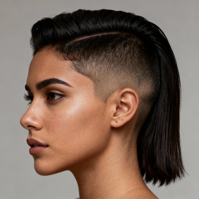 mullet haircut men on straight hair, low version.