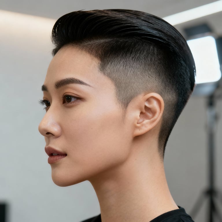 mens comb over haircut on straight hair, low version.