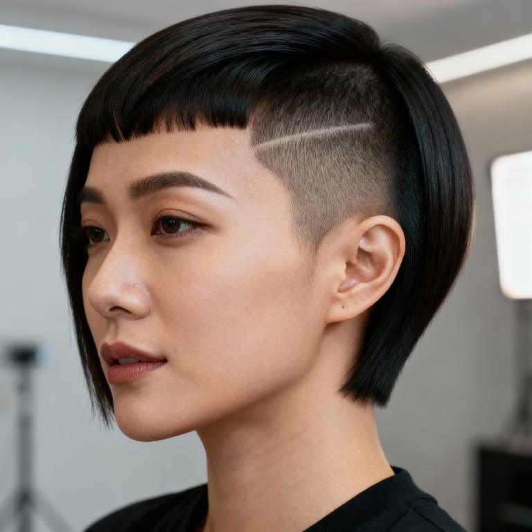 v cut cigar cutter on straight hair, low version.