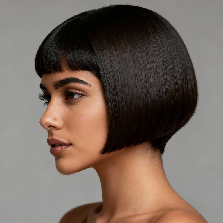 bixie haircut on straight hair, low version.