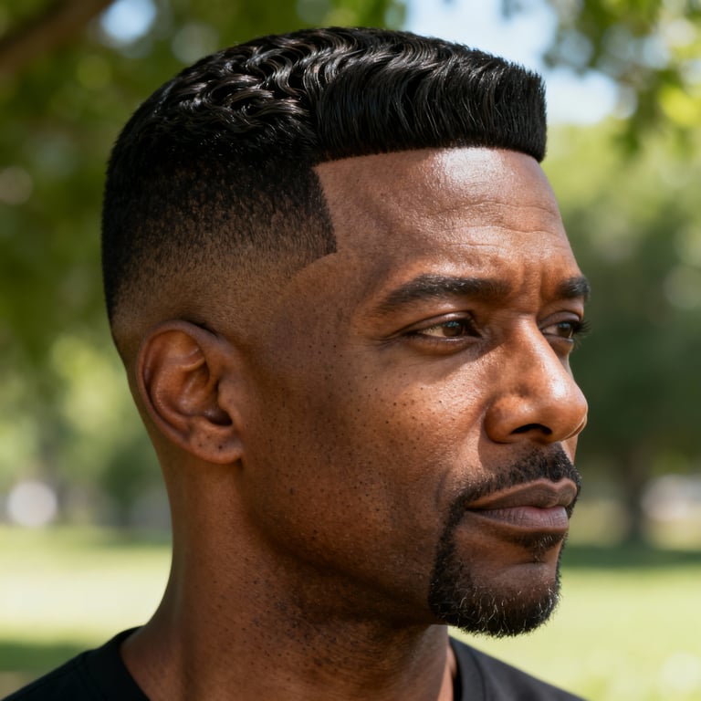 two block haircut men on straight hair, low version.