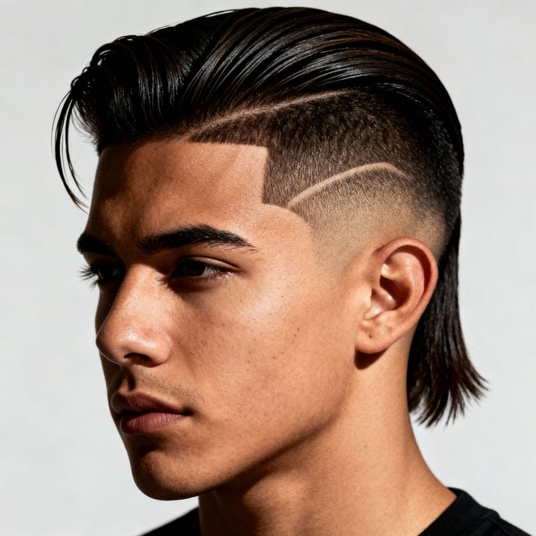 Low Burst Fade Mullet
