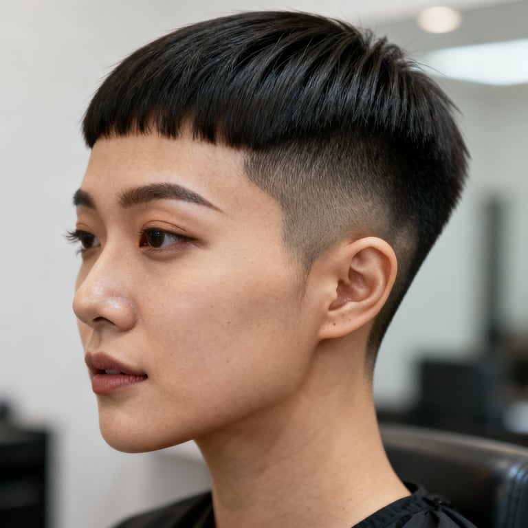 burst fade on straight hair, low version.