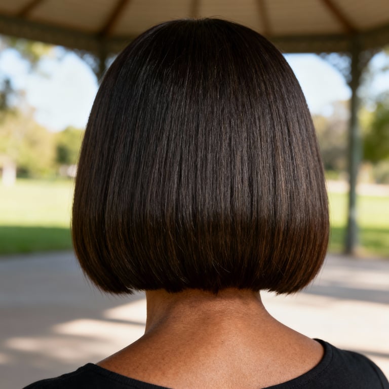 fine hair short bob haircuts on straight hair, low version.