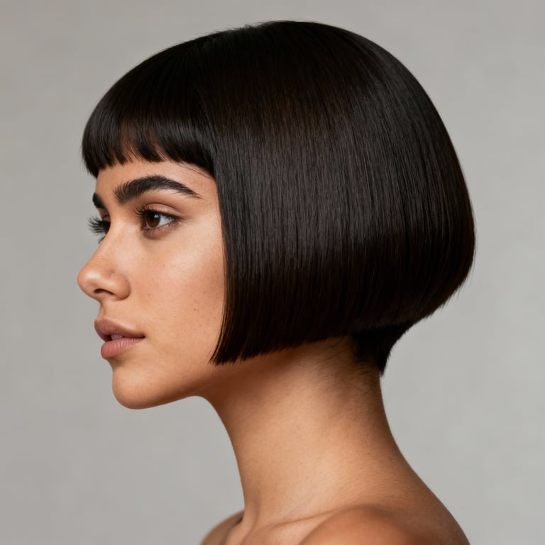 fine hair short bob haircuts on straight hair, low version.