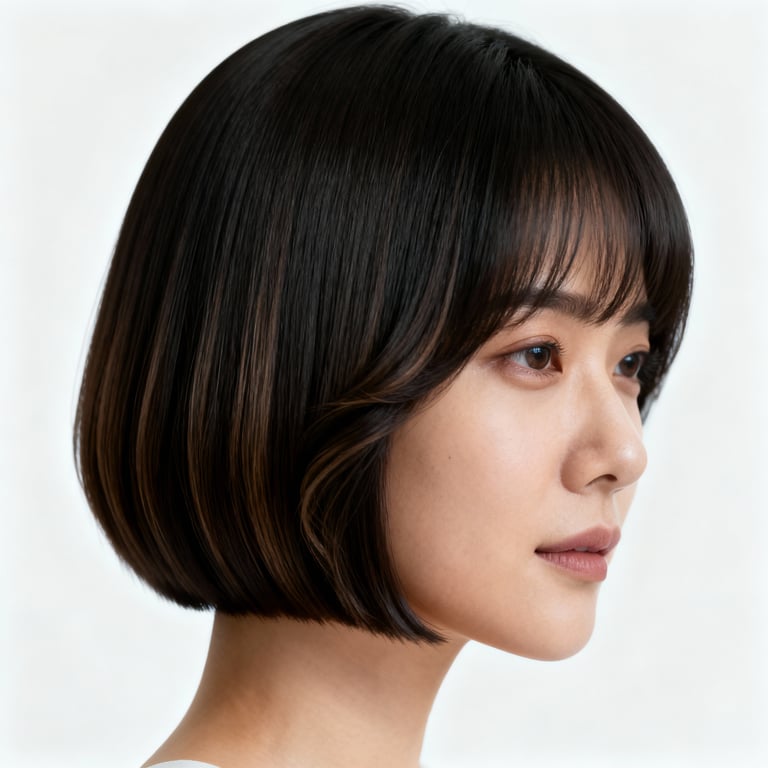 u cut hair on straight hair, low version.