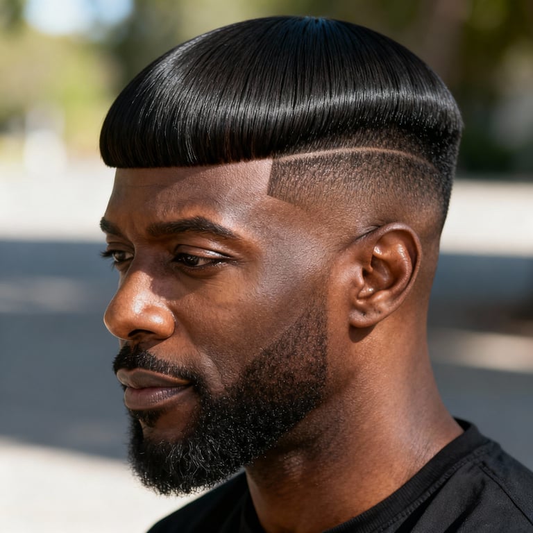 hime cut hairstyle on straight hair, low version.