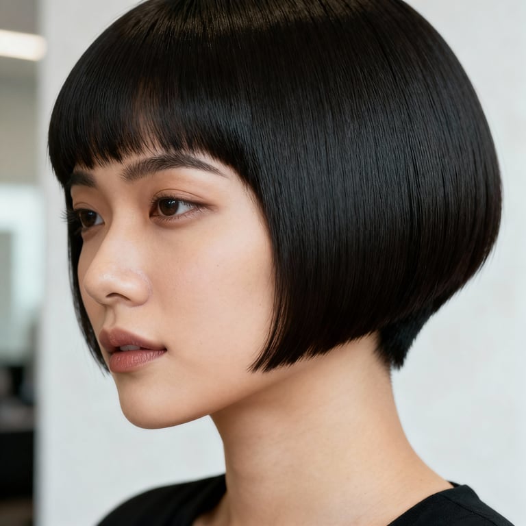 pixie fine hair short bob haircuts on straight hair, low version.