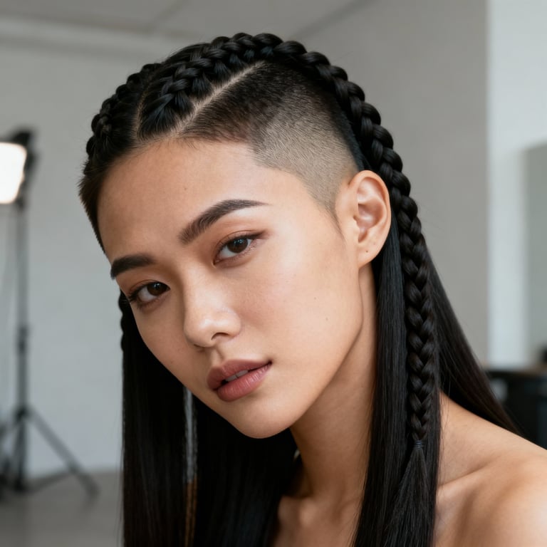 russian twists on straight hair, low version.