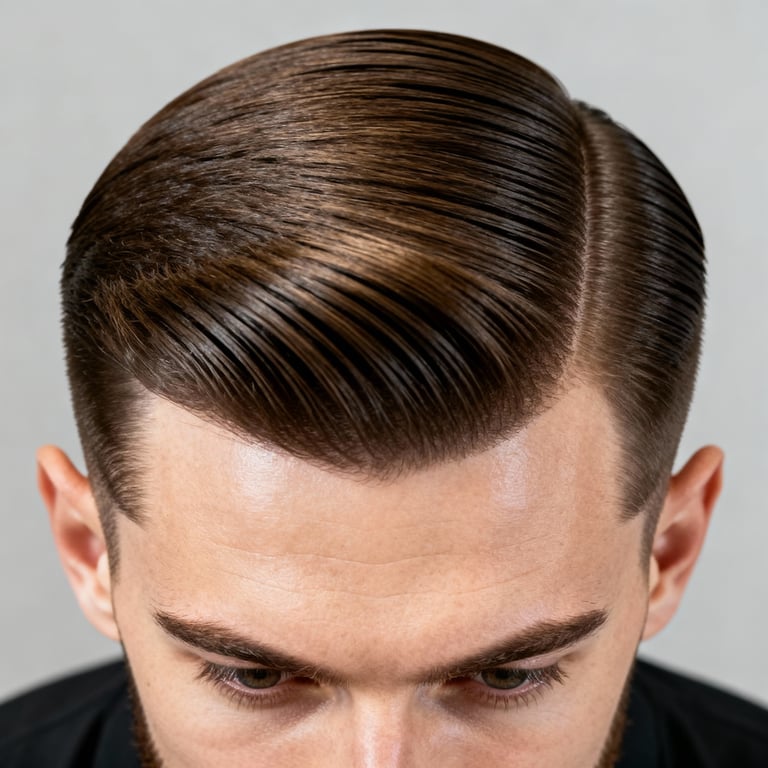 comb over on straight hair, low version.