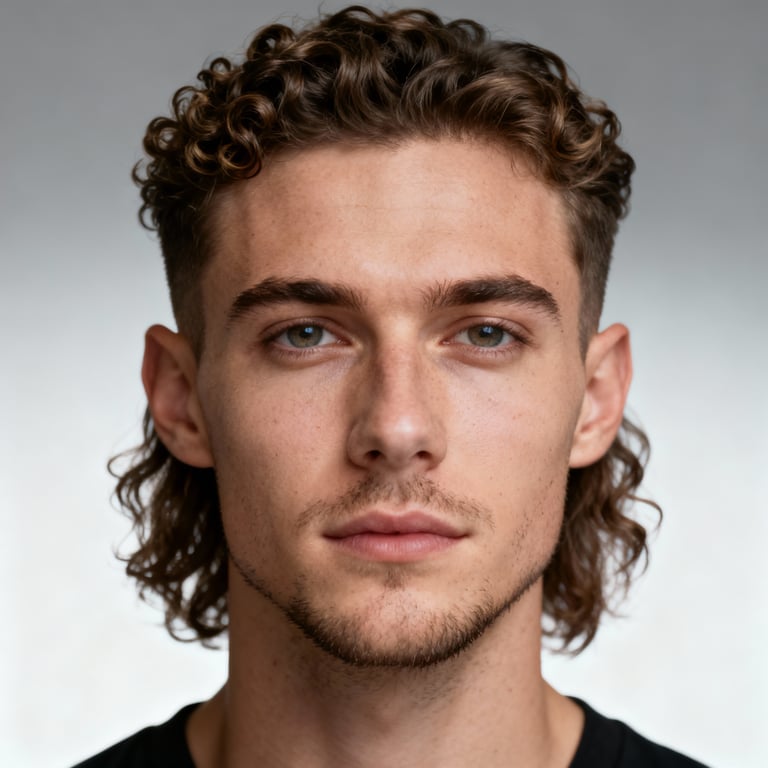 Curly Mullet style example