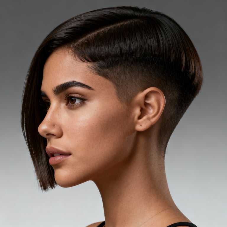 v cut abs on straight hair, low version.