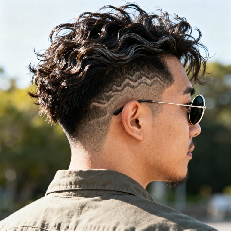 High Burst Fade Mullet