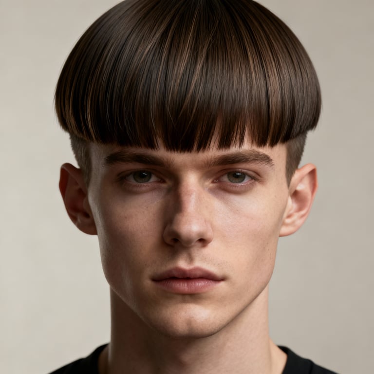 Layered Hime Cut style example