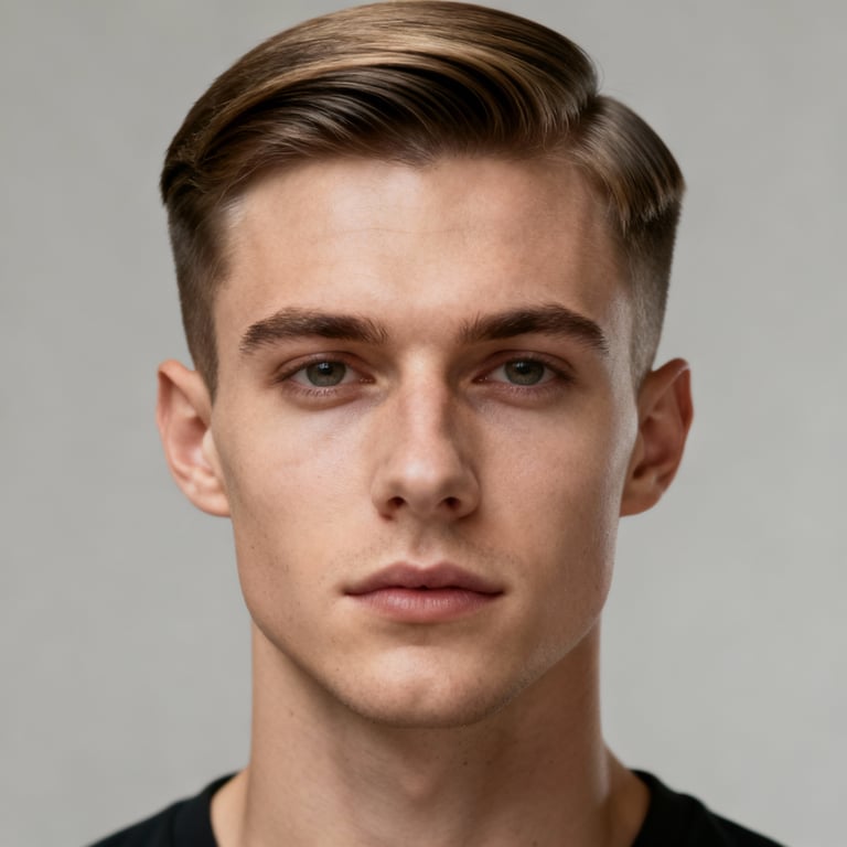 middle part men on straight hair, mid version.