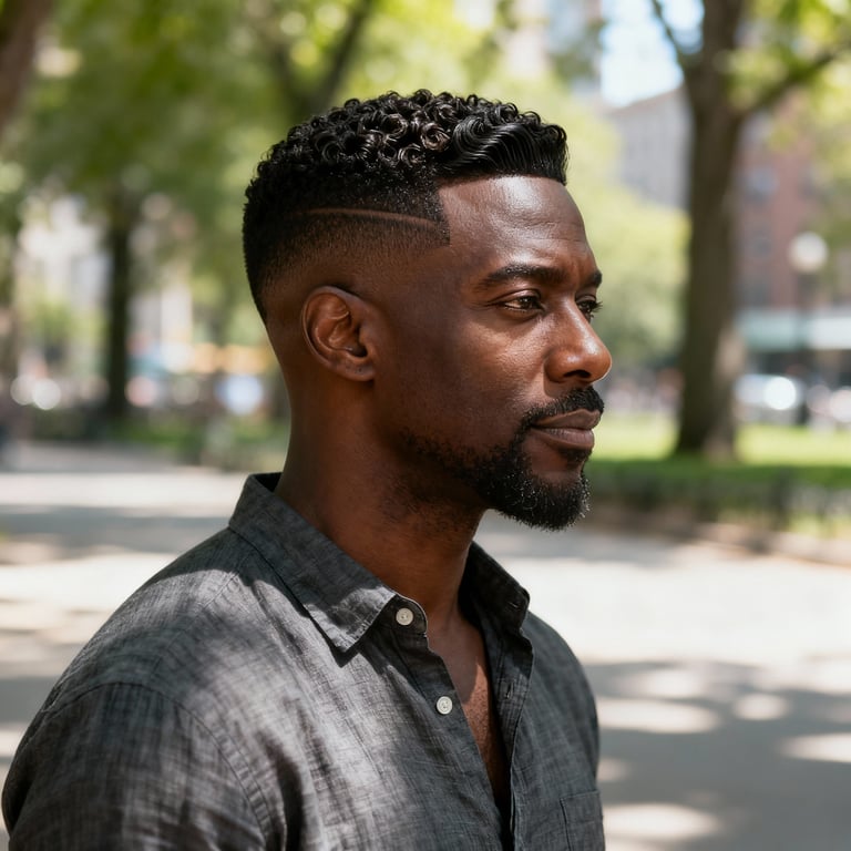 taper comb over fade on straight hair, low version.