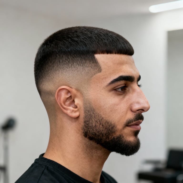 two block haircut on straight hair, low version.