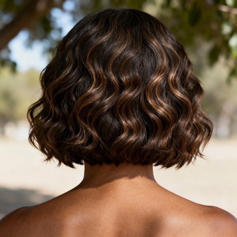 wavy hair on wavy hair, low version.