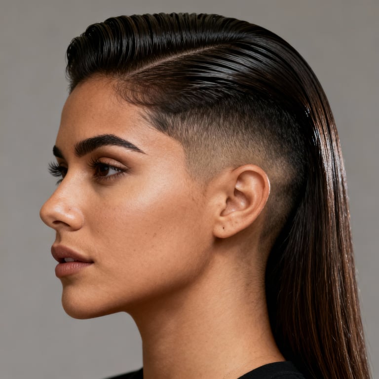 comb over on straight hair, low version.