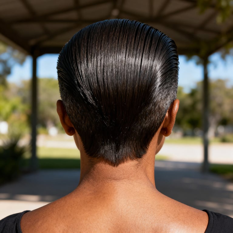 comb over on straight hair, low version.