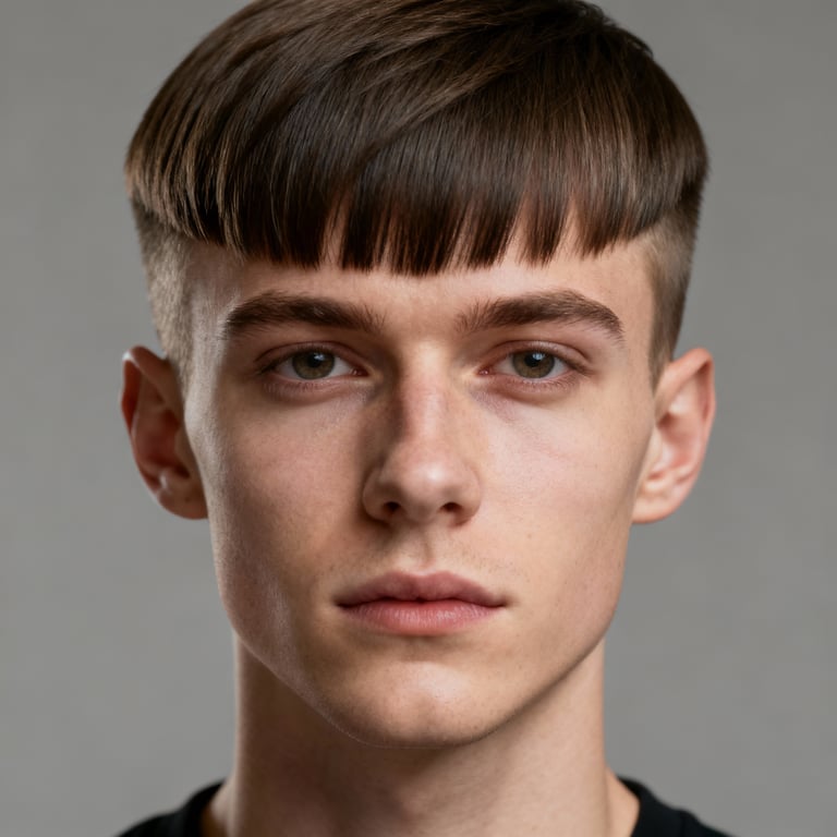 side bangs on straight hair, low version.