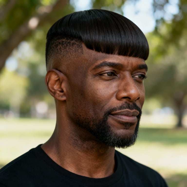 side bangs on straight hair, low version.