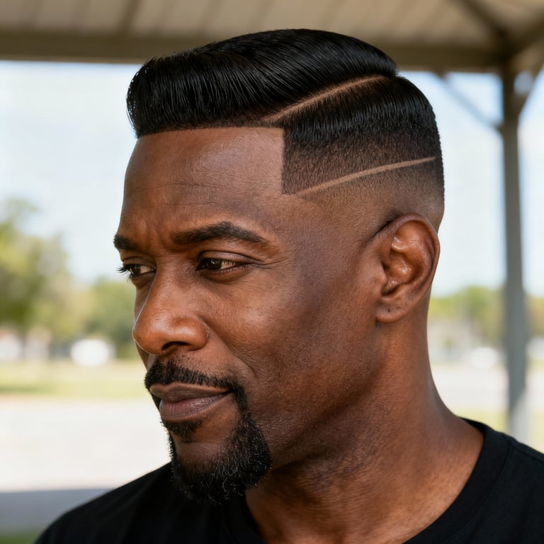 mid fade comb over on straight hair, mid version.