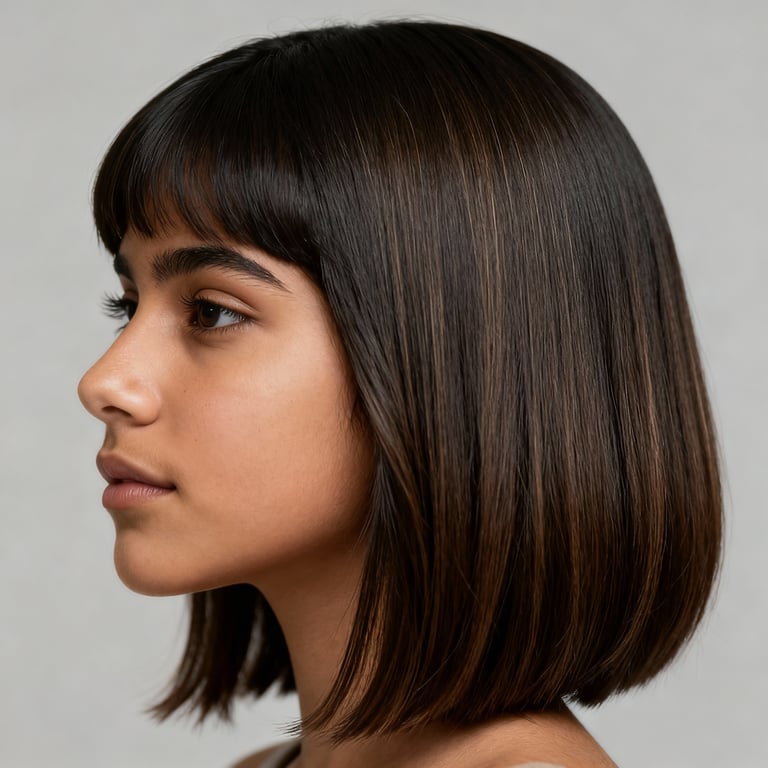 fine hair layered thin hair shoulder length haircut on straight hair, low version.