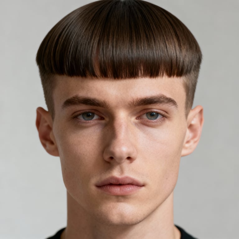 side part curtain bangs on straight hair, low version.